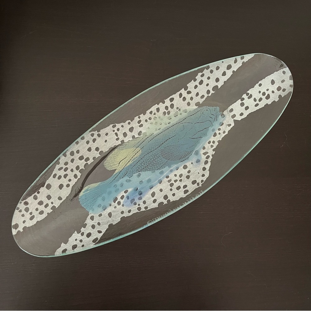Artisan Handcrafted ANNIEGLASS ANNIE GLASS USA Handmade Serving Dish Fish